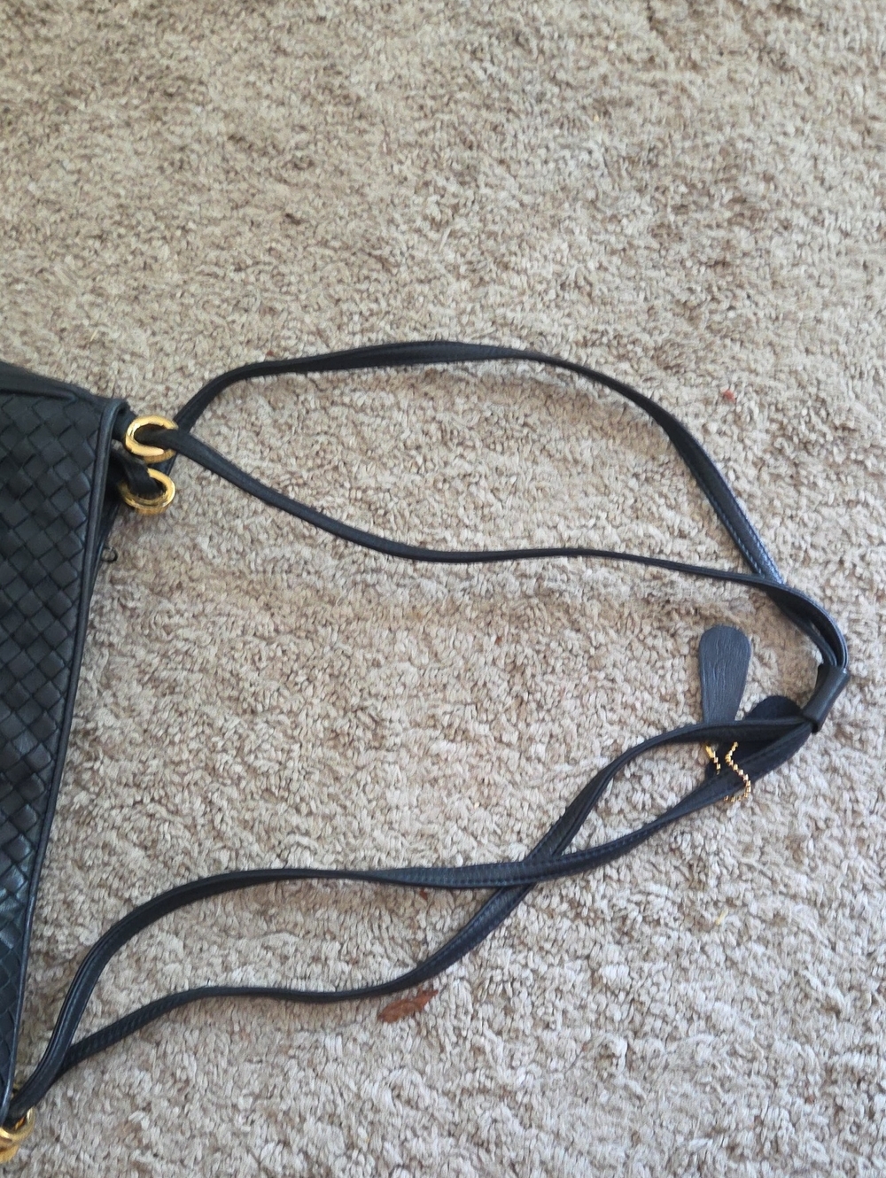Aspects Blue Leather Woven Leather Bag - Picture 14 of 14
